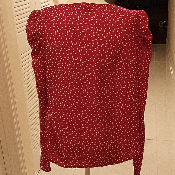Red Blouse With White Hearts ❤️ NWOT - Picture 4 of 4